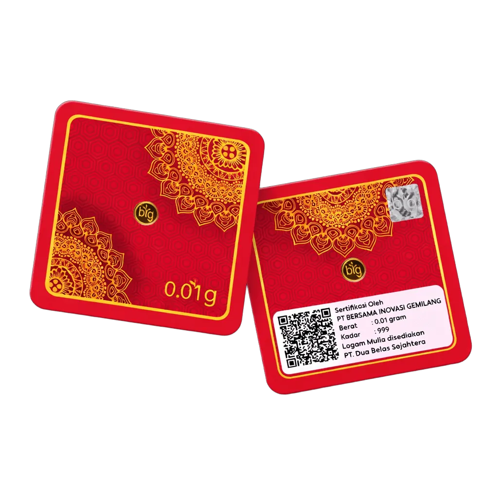 Lingot en or pur 0,01g 24K "Mozaik Red"