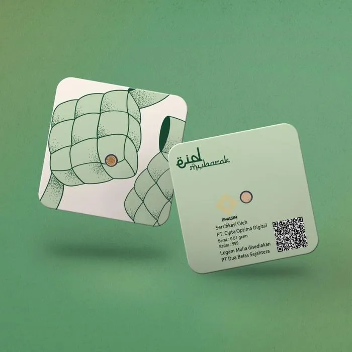 Lingot or pur 0,01g 24K "Eid Moubarak Vert"