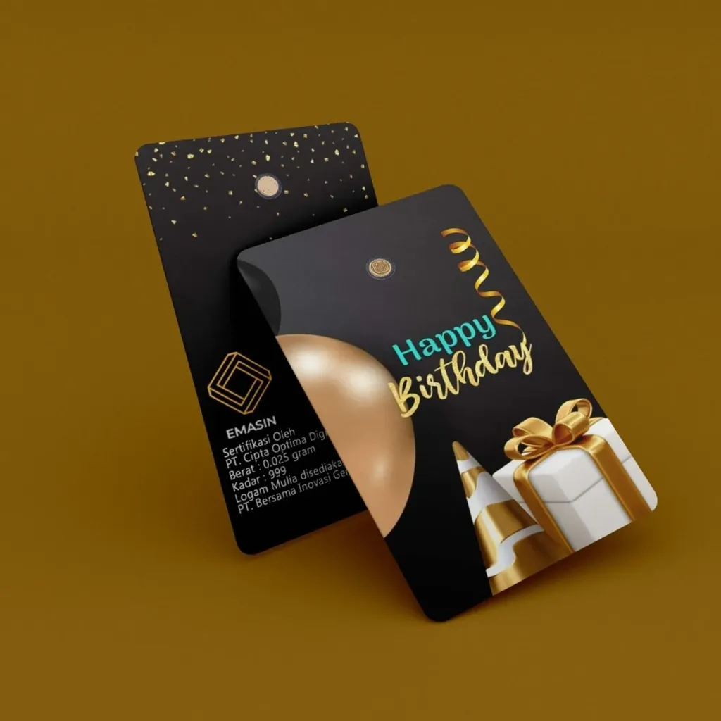 Lingot en or pur 0,01g 24K "Happy Birthday Noir"