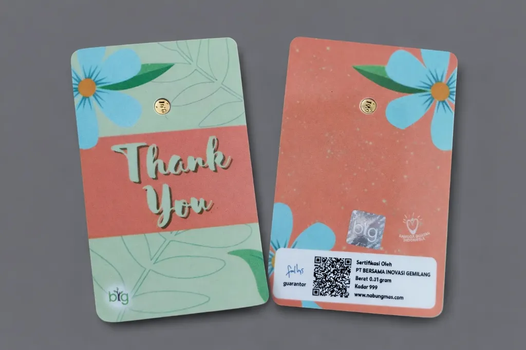 Lingot or pur 0,01g 24K "Thank You"