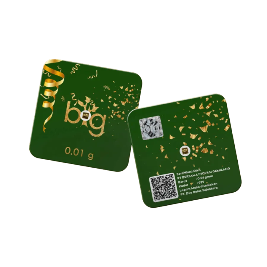 Lingot or pur 0,01g 24K "Big Vert"