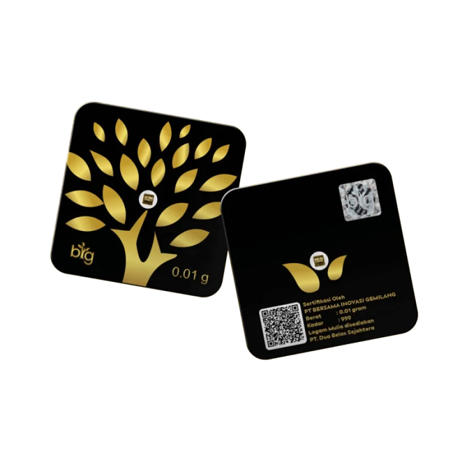 Lingot or pur 0,01g 24K "Arbre doré"